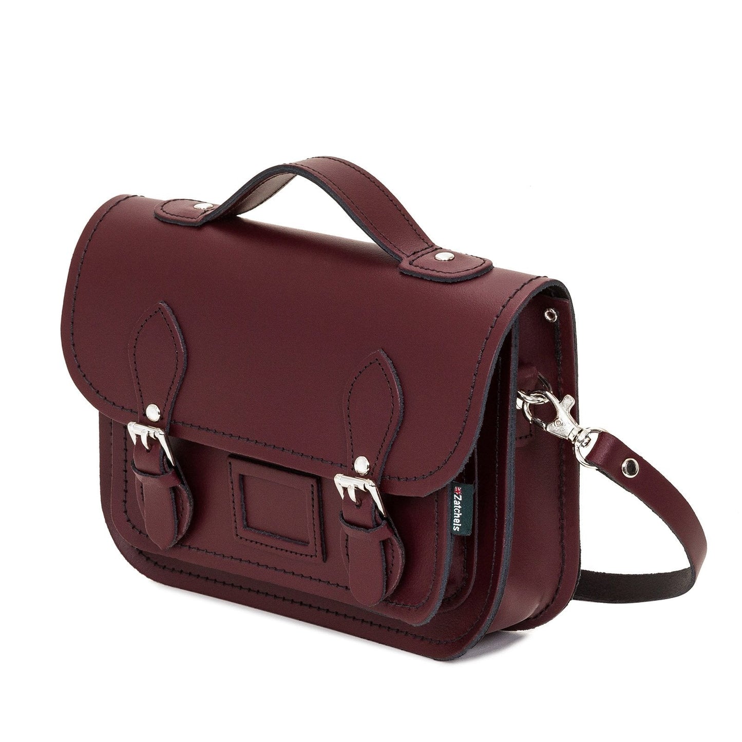 Sacoche midi en cuir - Rouge Marsala