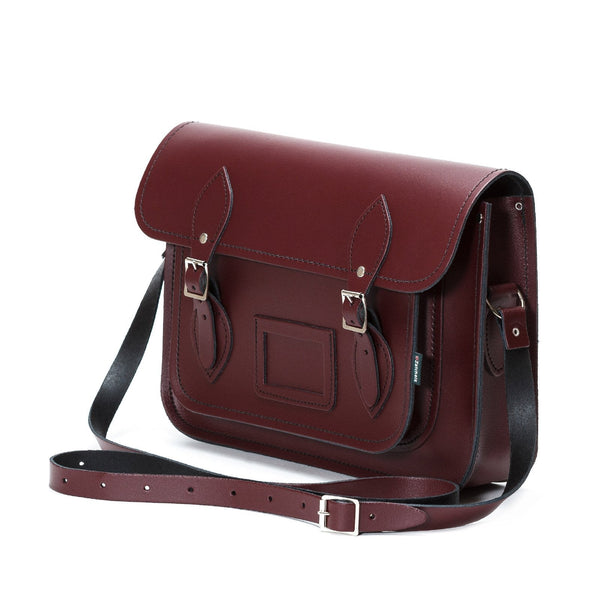 Handmade Leather Satchel - Marsala Red