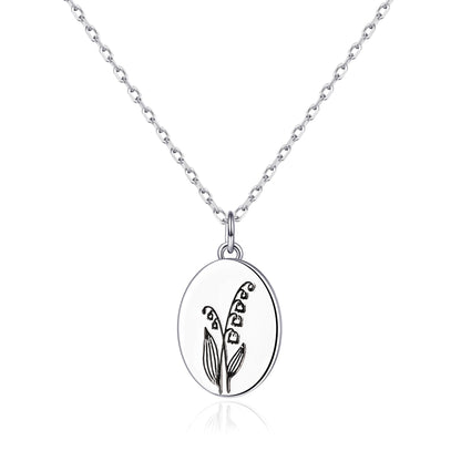 May Birth Flower Lily of the Valley Necklace with Card