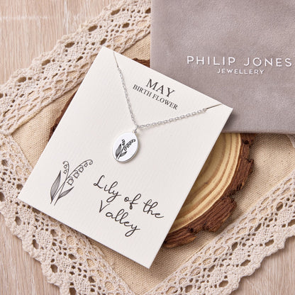Collier Muguet Fleur de Naissance de Mai avec Carte