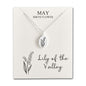 May Birth Flower Lily of the Valley Necklace with Card