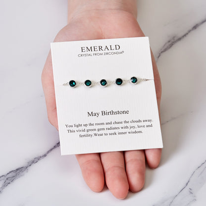May Birthstone Bracelet Created with Emerald Zircondia® Crystals