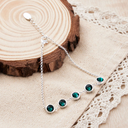 May Birthstone Bracelet Created with Emerald Zircondia® Crystals