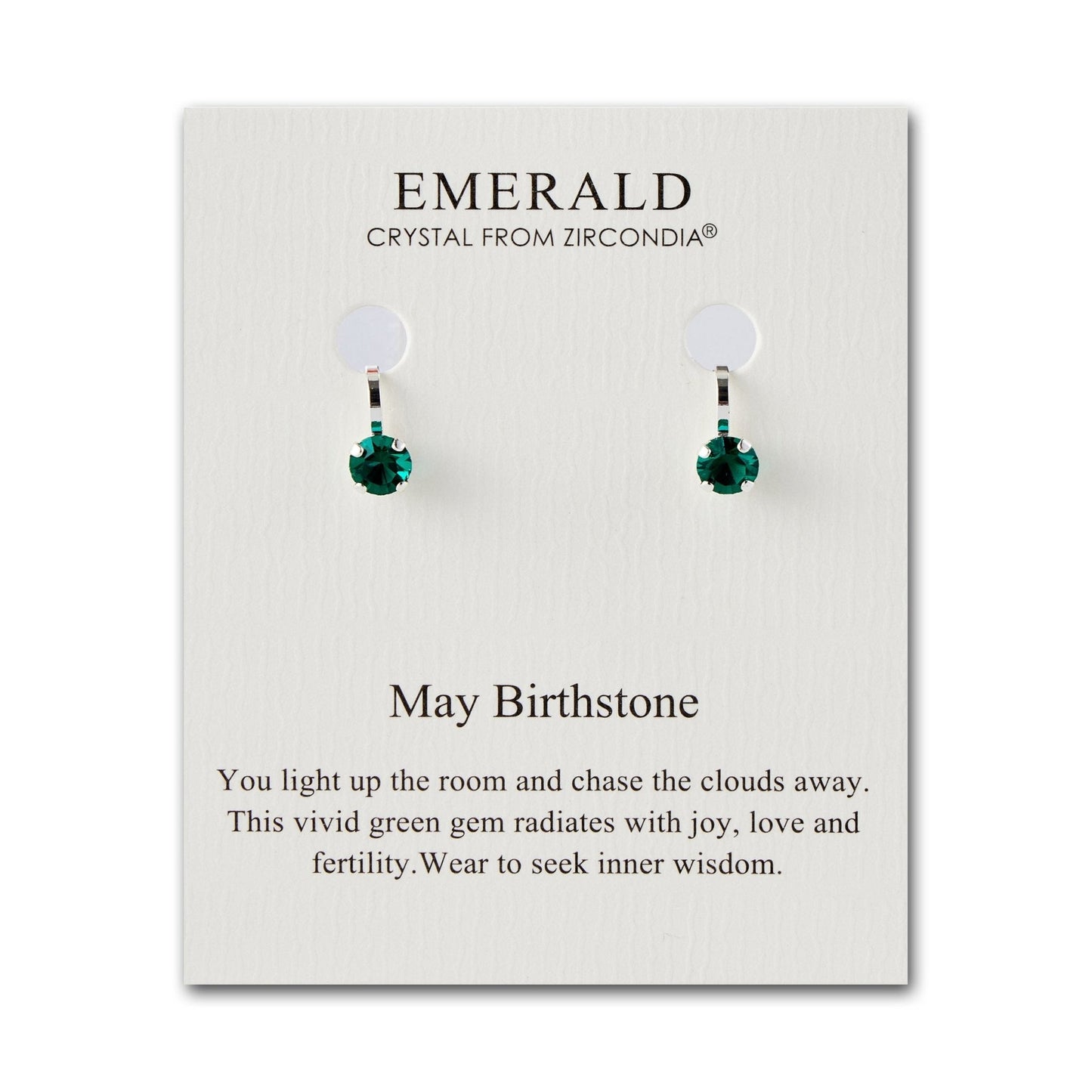 May (Emerald) Birthstone Clip On Earrings Created with Zircondia® Crystals