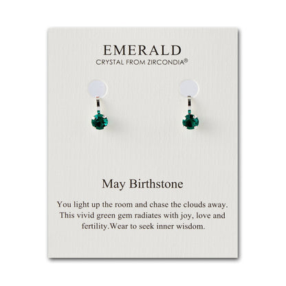 May (Emerald) Birthstone Clip On Earrings Created with Zircondia® Crystals