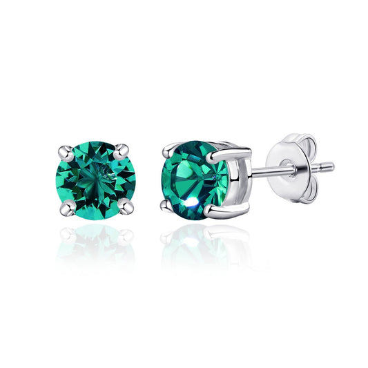 May (Emerald) Birthstone Earrings Created with Zircondia® Crystals