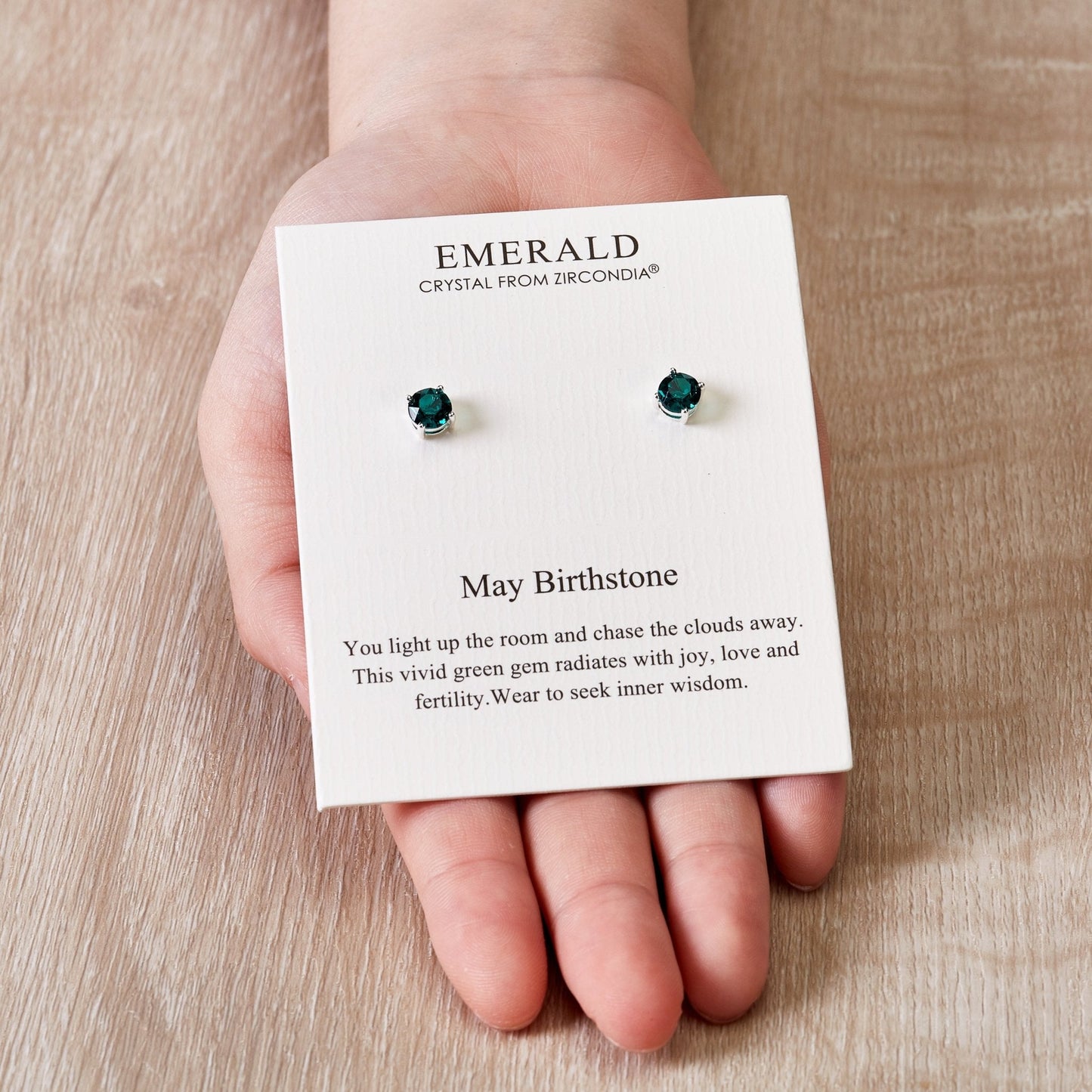 May (Emerald) Birthstone Earrings Created with Zircondia® Crystals