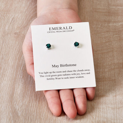 May (Emerald) Birthstone Earrings Created with Zircondia® Crystals