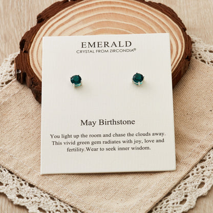 May (Emerald) Birthstone Earrings Created with Zircondia® Crystals