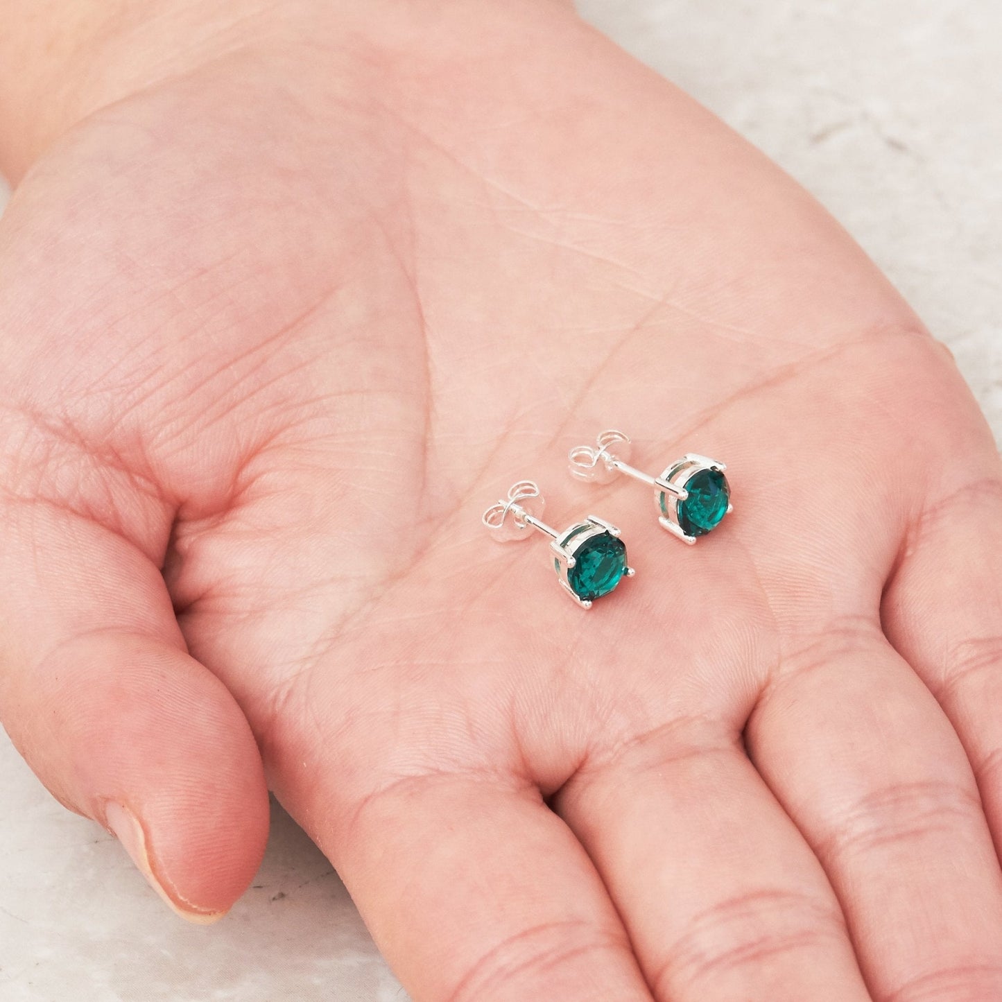 May (Emerald) Birthstone Earrings Created with Zircondia® Crystals