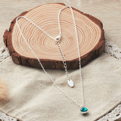 Collier Pierre de Naissance Mai (Émeraude) Créé avec des Cristaux Zircondia®