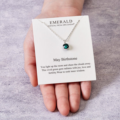 May (Emerald) Birthstone Necklace Created with Zircondia® Crystals