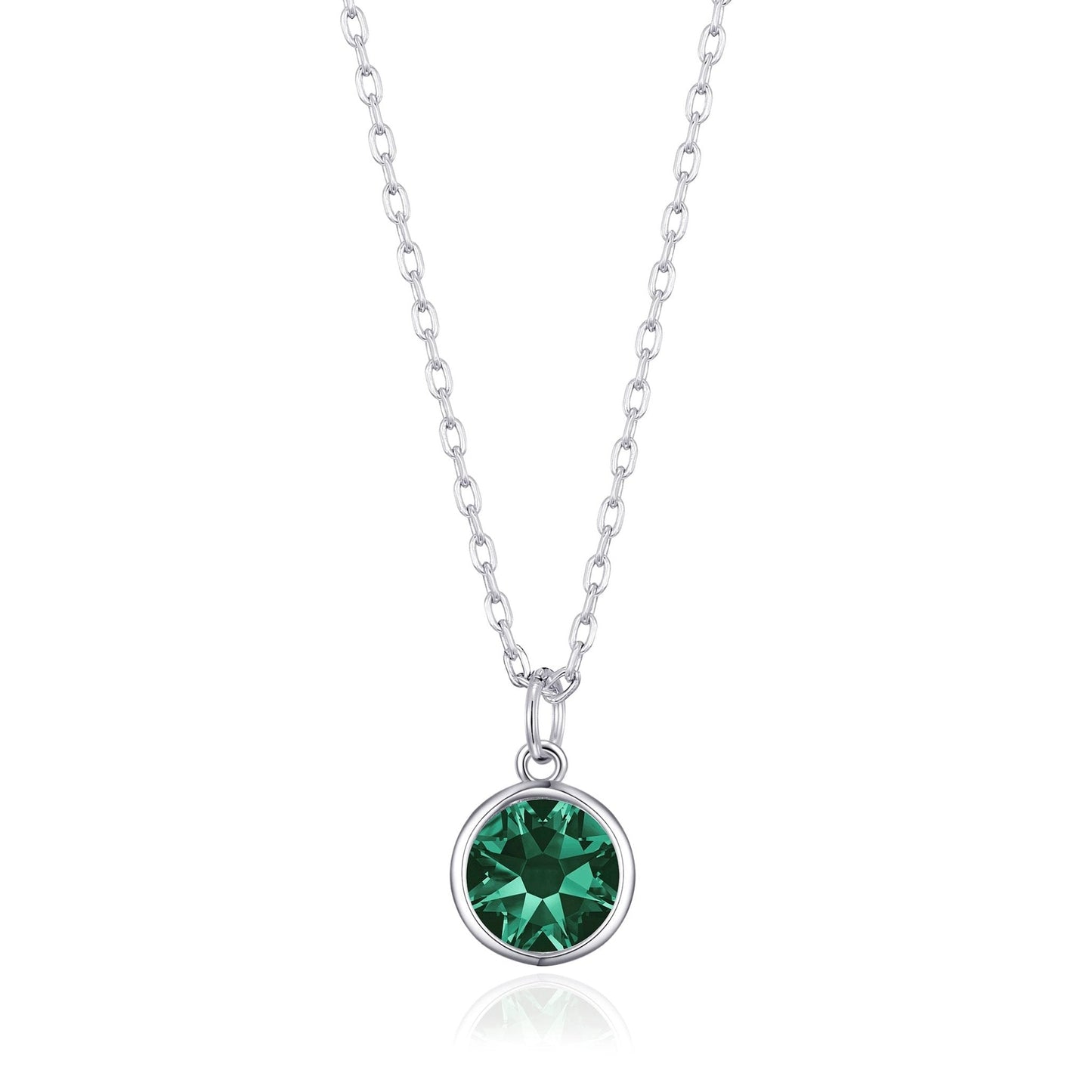 May (Emerald) Birthstone Necklace Created with Zircondia® Crystals