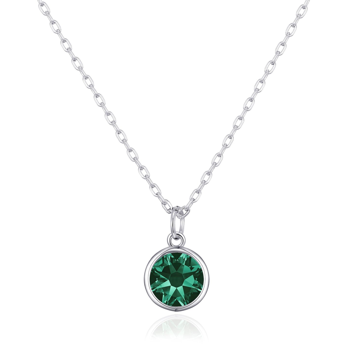 May (Emerald) Birthstone Necklace Created with Zircondia® Crystals