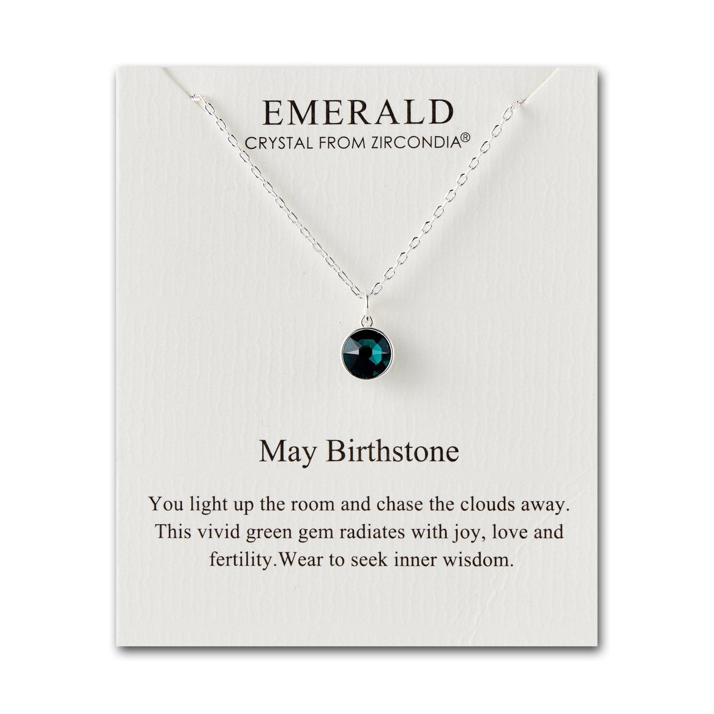 May (Emerald) Birthstone Necklace Created with Zircondia® Crystals