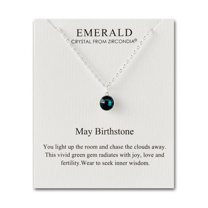 May (Emerald) Birthstone Necklace Created with Zircondia® Crystals