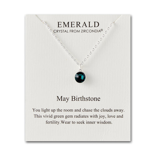 May (Emerald) Birthstone Necklace Created with Zircondia® Crystals