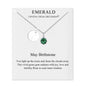 May (Emerald) Birthstone Necklace with Initial Charm (A to Z) Created with Zircondia® Crystals