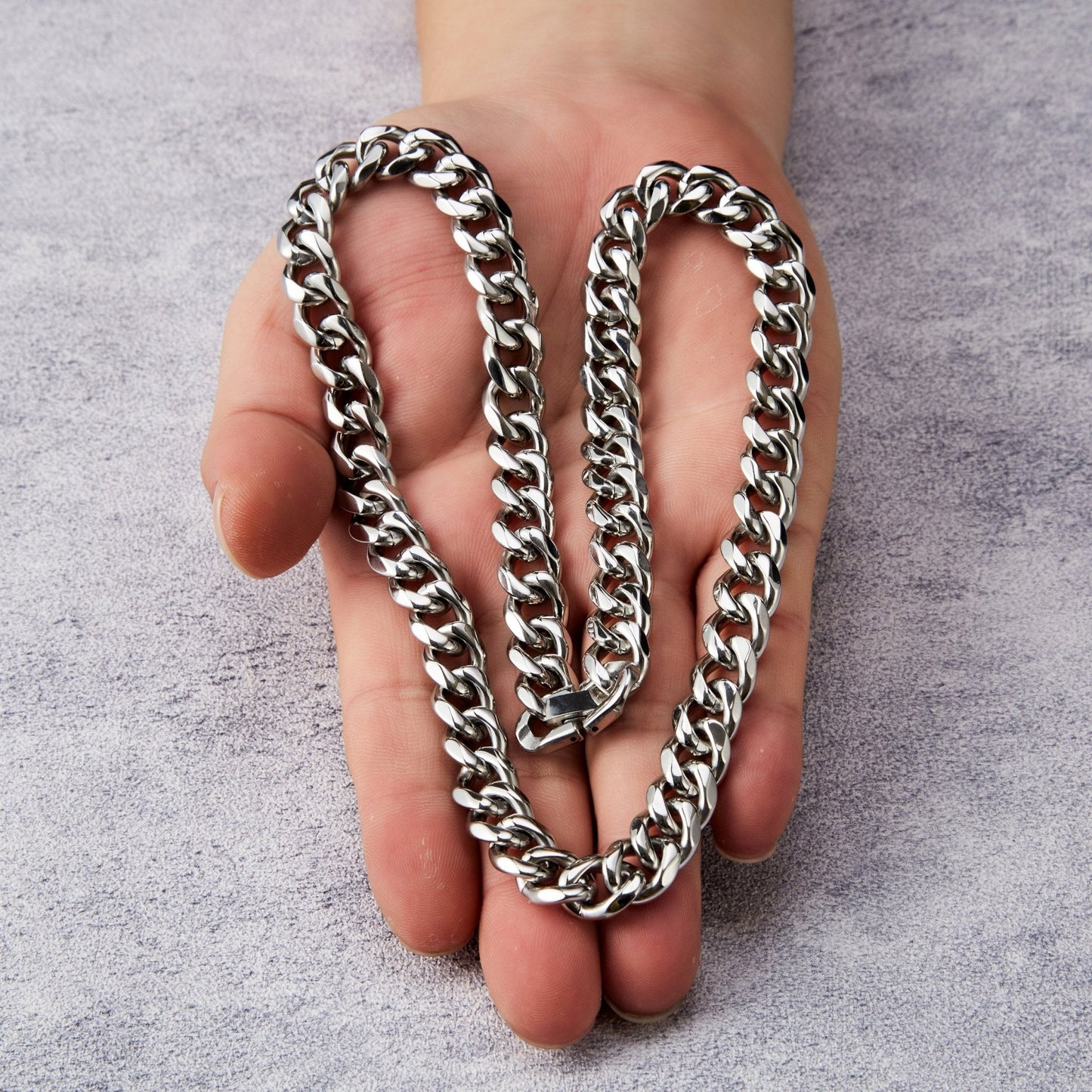 Men's 12mm Stainless Steel 18-24 Inch Cuban Curb Chain Necklace