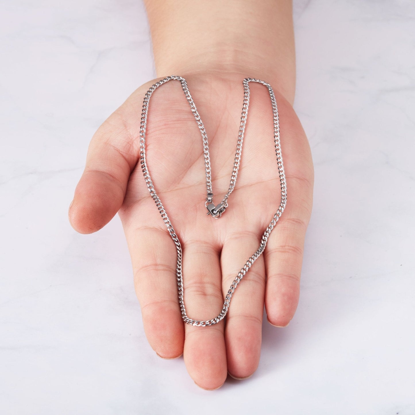 Men's 3mm Stainless Steel 18-24 Inch Cuban Curb Chain Necklace