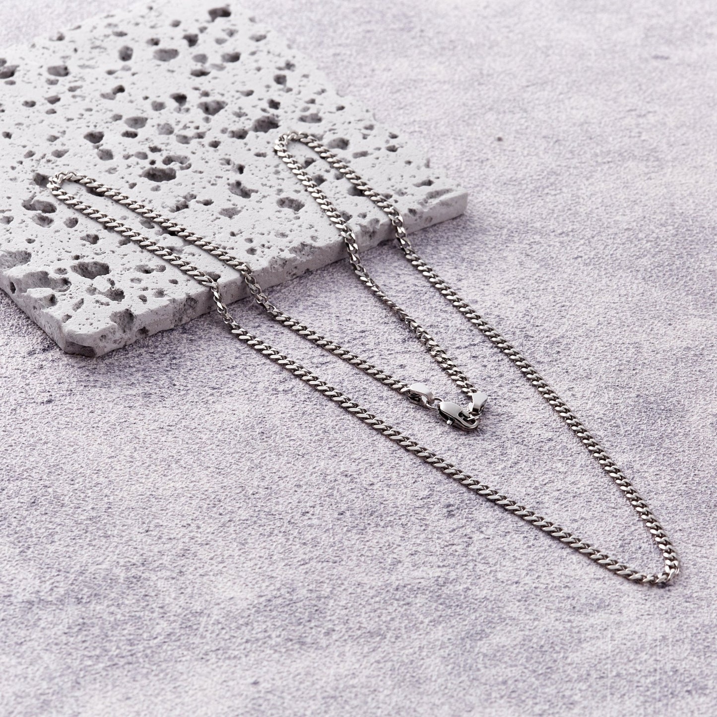 Men's 3mm Stainless Steel 18-24 Inch Cuban Curb Chain Necklace