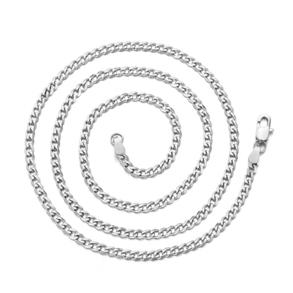 Men's 3mm Stainless Steel 18-24 Inch Cuban Curb Chain Necklace