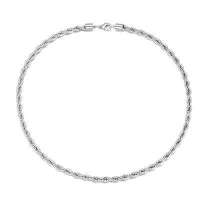 Men's 5mm Stainless Steel 18-24 Inch Round Rope Wheat Chain Necklace