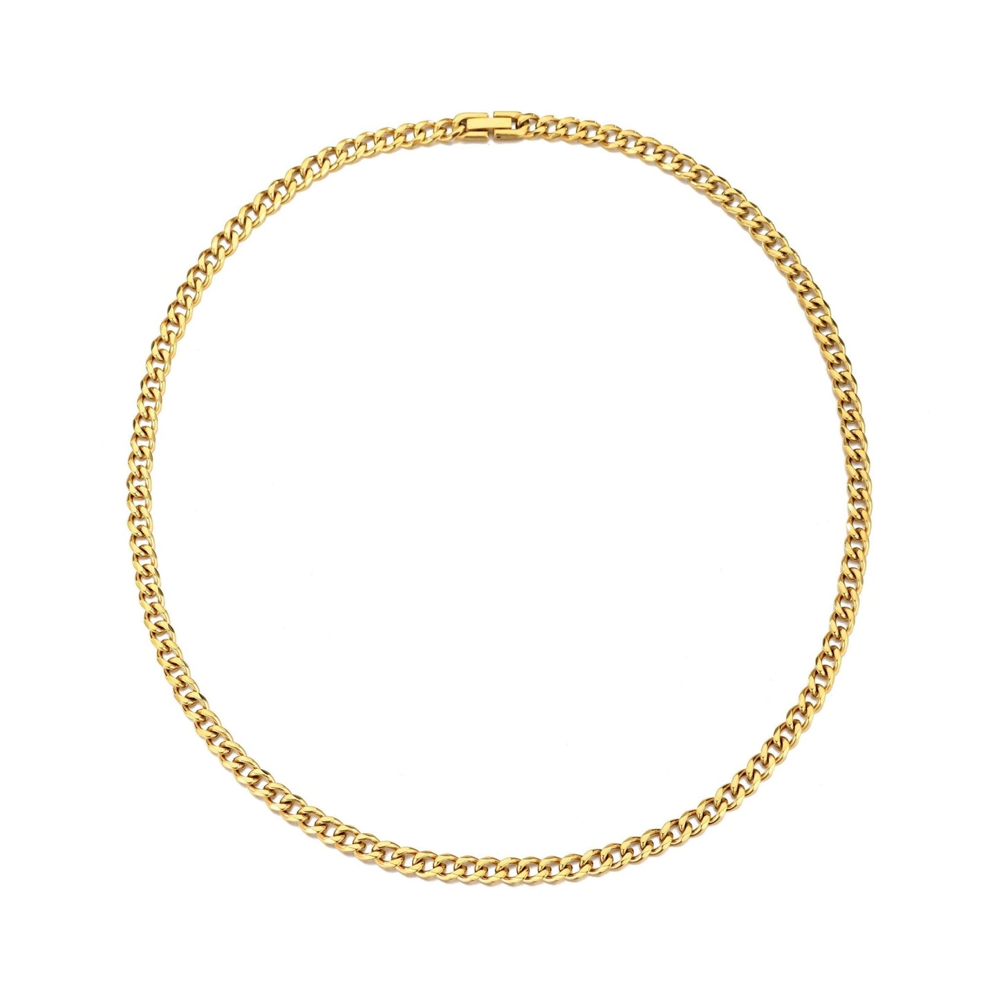 Men's 6mm Gold Plated Steel 18-24 Inch Cuban Curb Chain Necklace