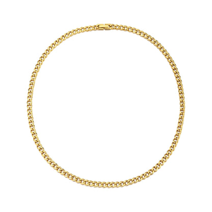 Men's 6mm Gold Plated Steel 18-24 Inch Cuban Curb Chain Necklace