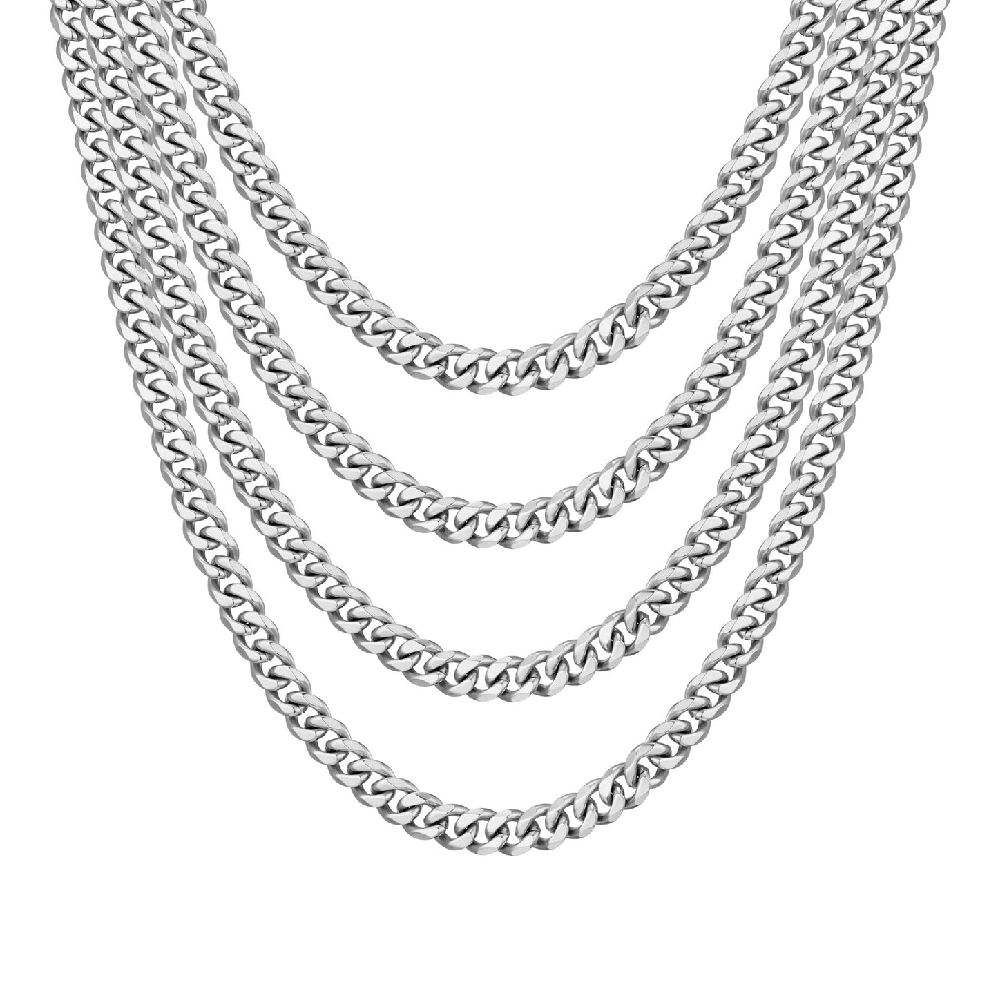 Men's 9mm Stainless Steel 18-24 Inch Cuban Curb Chain Necklace