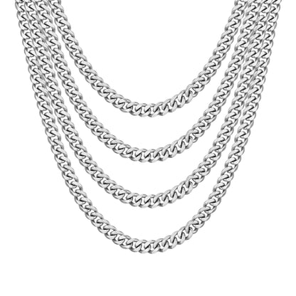 Men's 9mm Stainless Steel 18-24 Inch Cuban Curb Chain Necklace