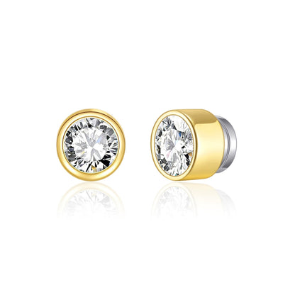 Gold Plated 6mm Magnetic Clip On Earrings Created with Zircondia® Crystals