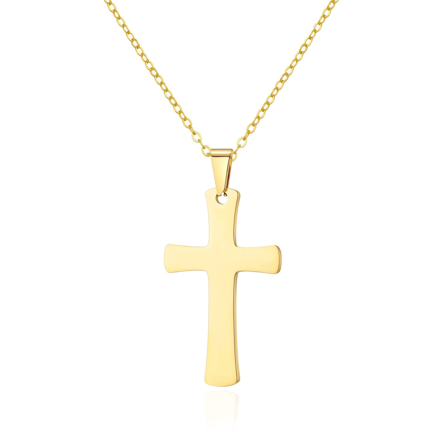Men's Gold Plated Stainless Steel Cross Necklace