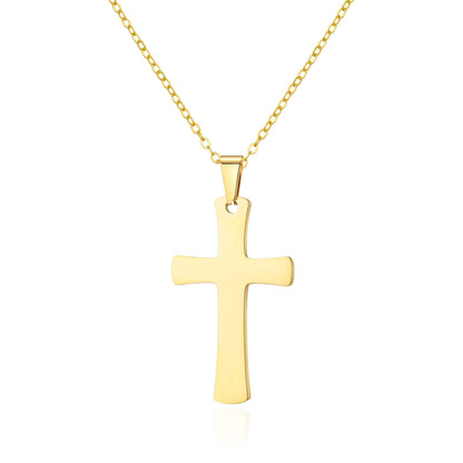 Men's Gold Plated Stainless Steel Cross Necklace