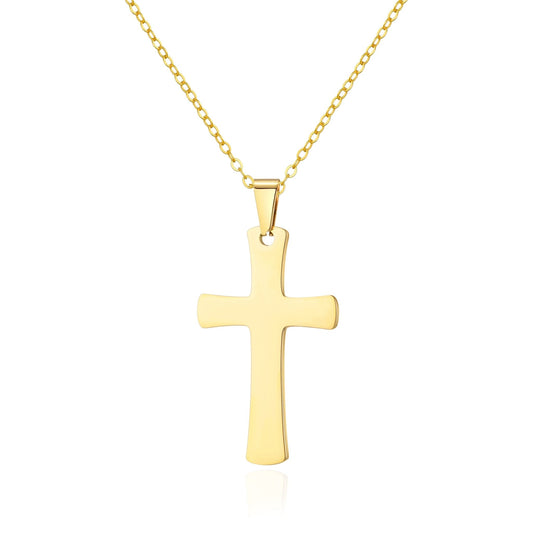 Men's Gold Plated Stainless Steel Cross Necklace