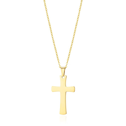 Men's Gold Plated Stainless Steel Cross Necklace