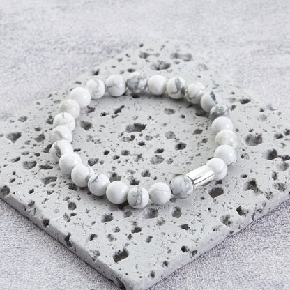 Men's Howlite Gemstone Stretch Bracelet