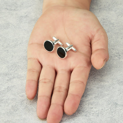Men's I Couldn't Say I Do Without You Black Onyx Gemstone Wedding Cufflinks