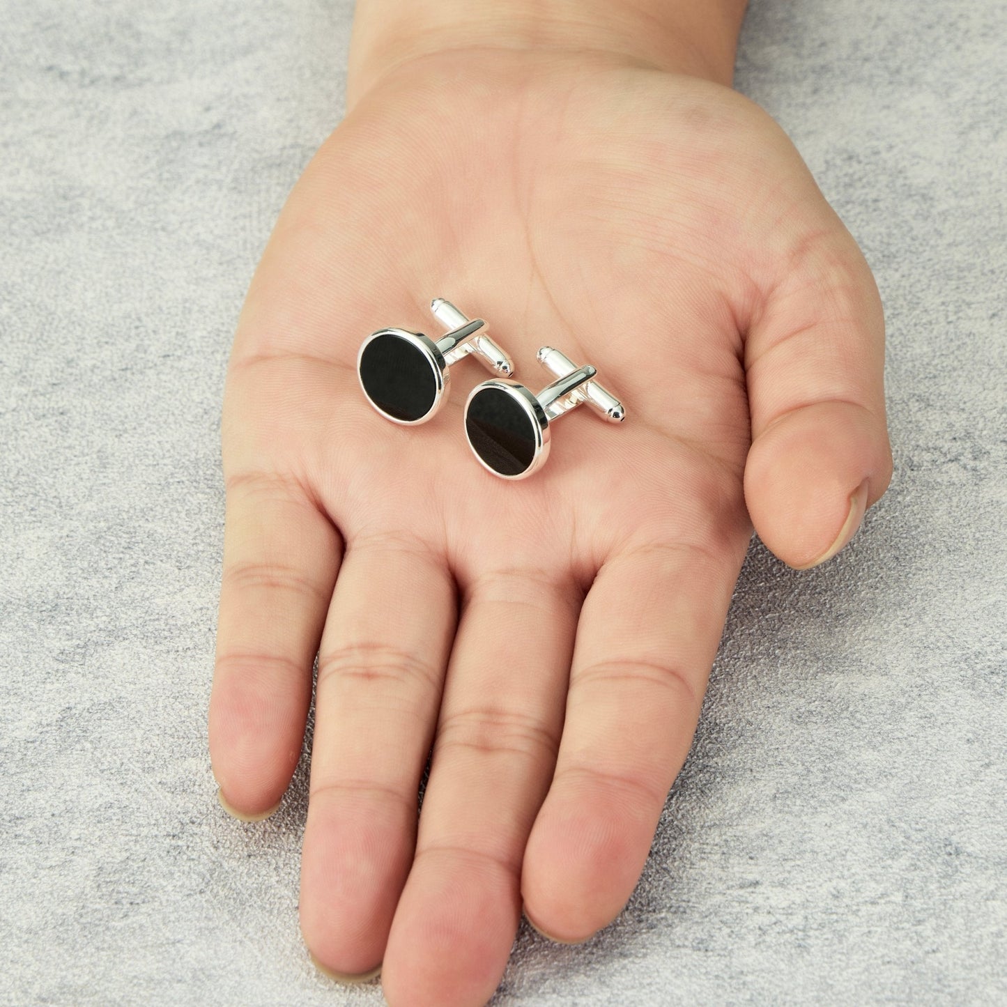 Men's Black Onyx Gemstone Cufflinks