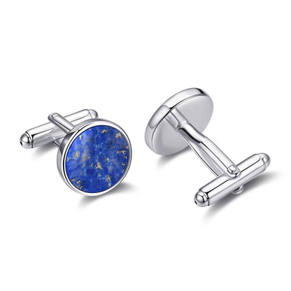 Men's I Couldn't Say I Do Without You Lapis Gemstone Wedding Cufflinks