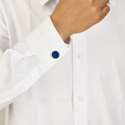 Men's I Couldn't Say I Do Without You Lapis Gemstone Wedding Cufflinks