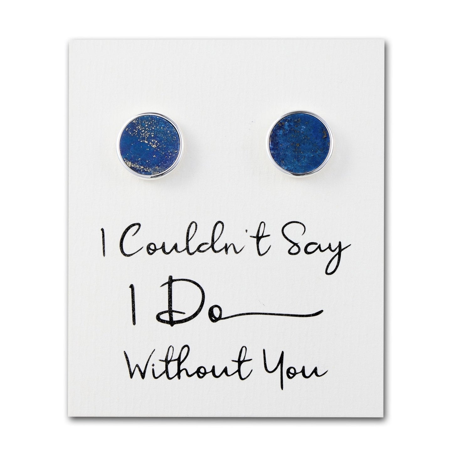 Men's I Couldn't Say I Do Without You Lapis Gemstone Wedding Cufflinks