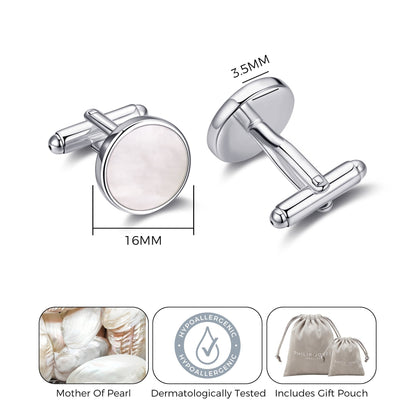Men's Mother of Pearl Gemstone Cufflinks