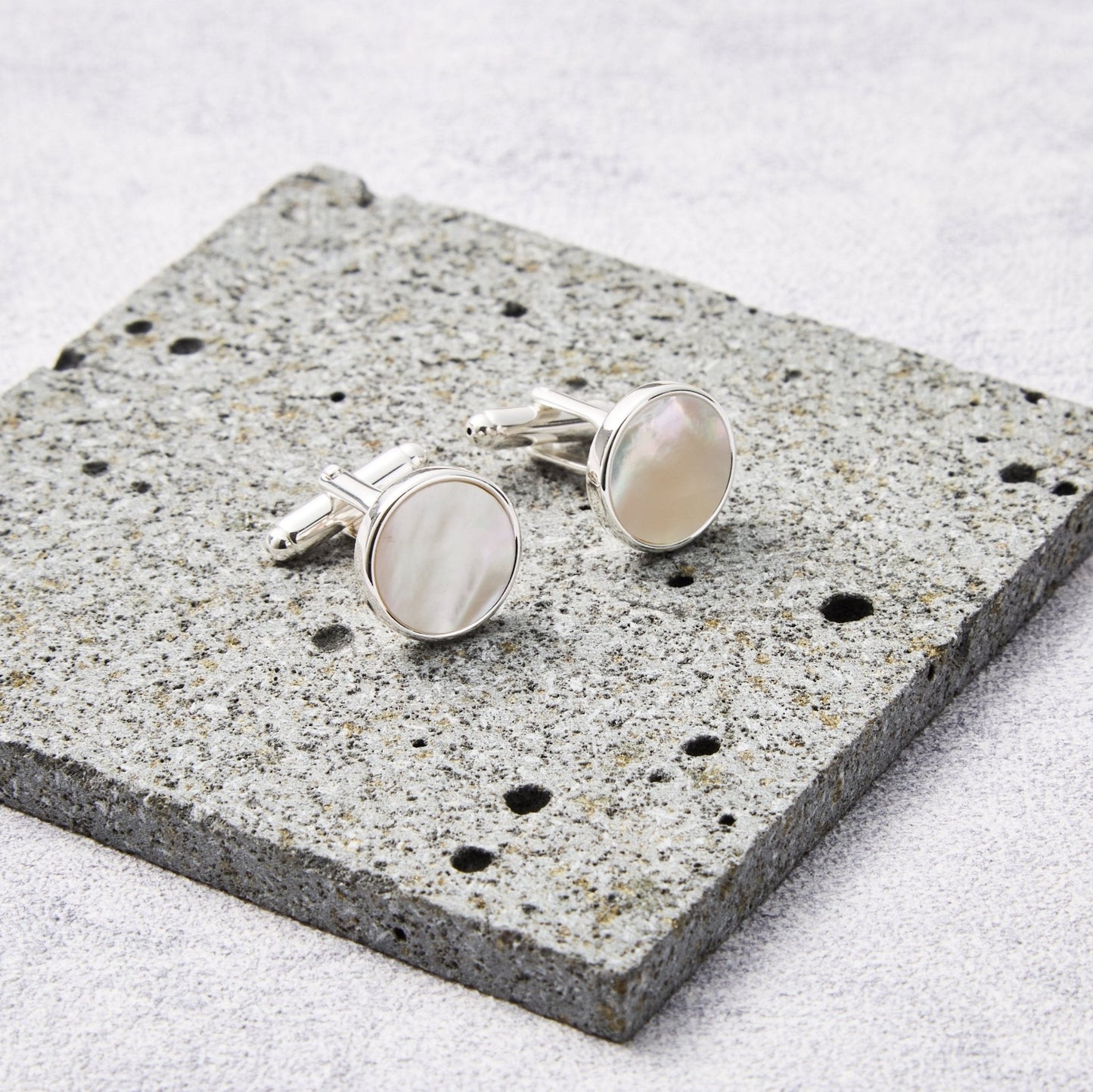 Men's Mother of Pearl Gemstone Cufflinks