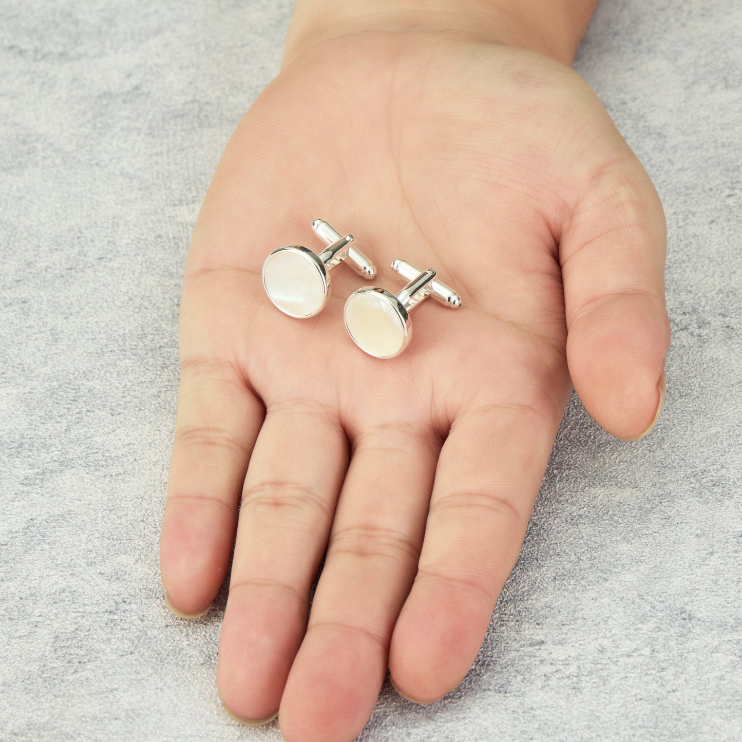 Men's Mother of Pearl Gemstone Cufflinks