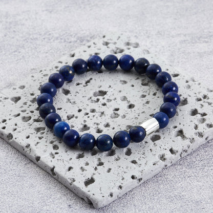 Men's Lapis Lazuli Gemstone Stretch Bracelet