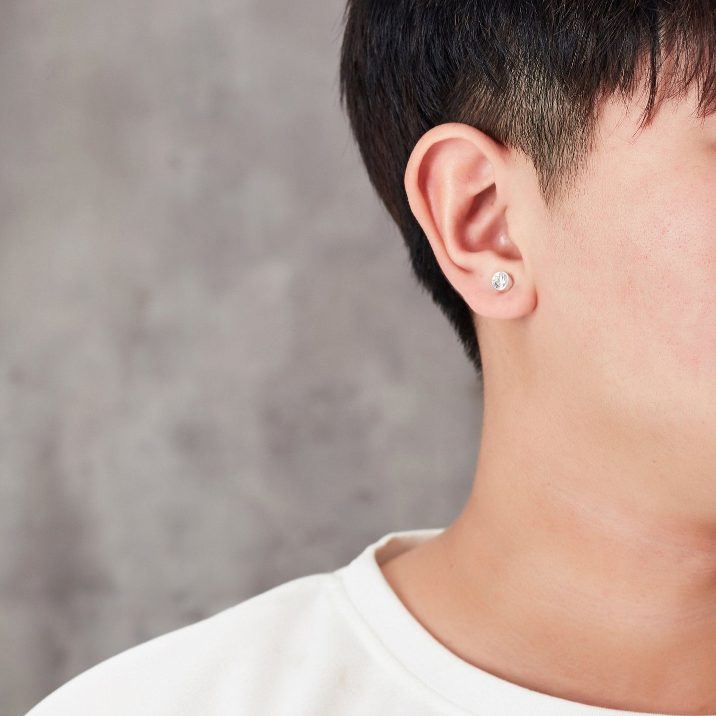 Men's Silver Plated 6mm Magnetic Clip On Earrings Created with Zircondia® Crystals