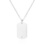 Men's Stainless Steel Dog Tag Necklace Created with Zircondia® Crystals