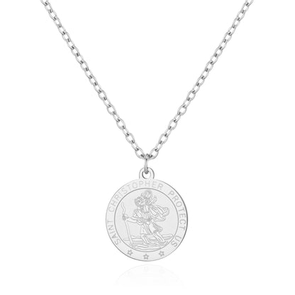 Men's Stainless Steel St Christopher Necklace
