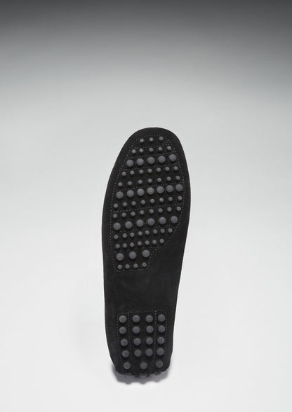 Laced Driving Loafers, black suede